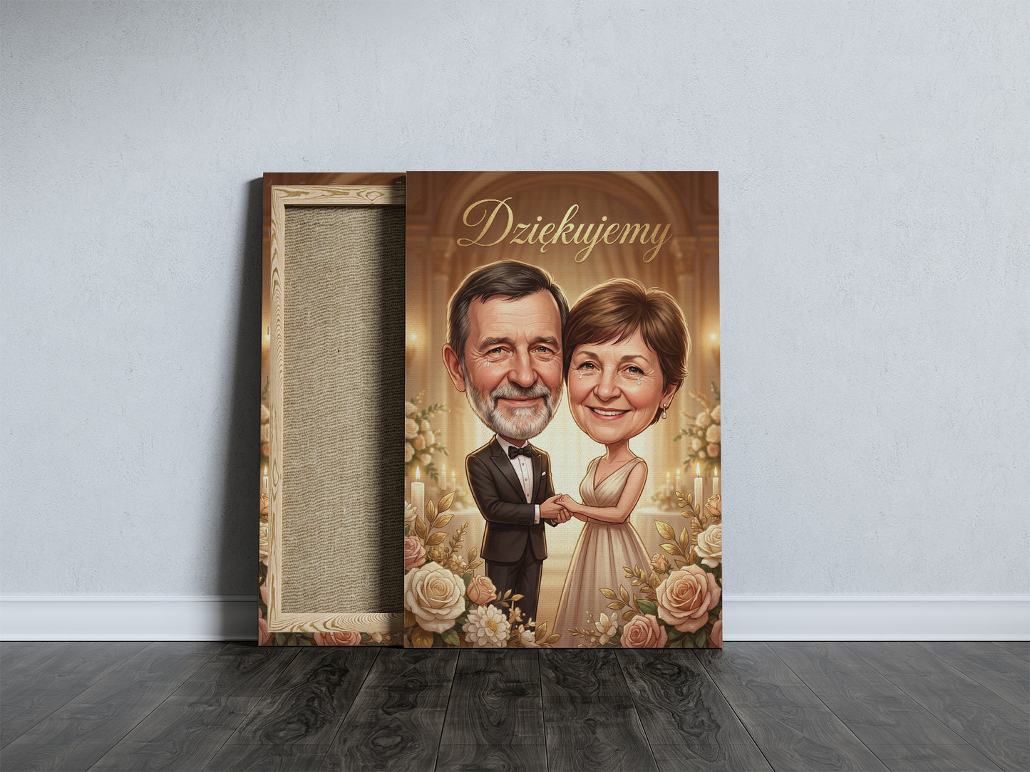 Karykatura jako podziękowanie ślubne dla rodziców mockup 5