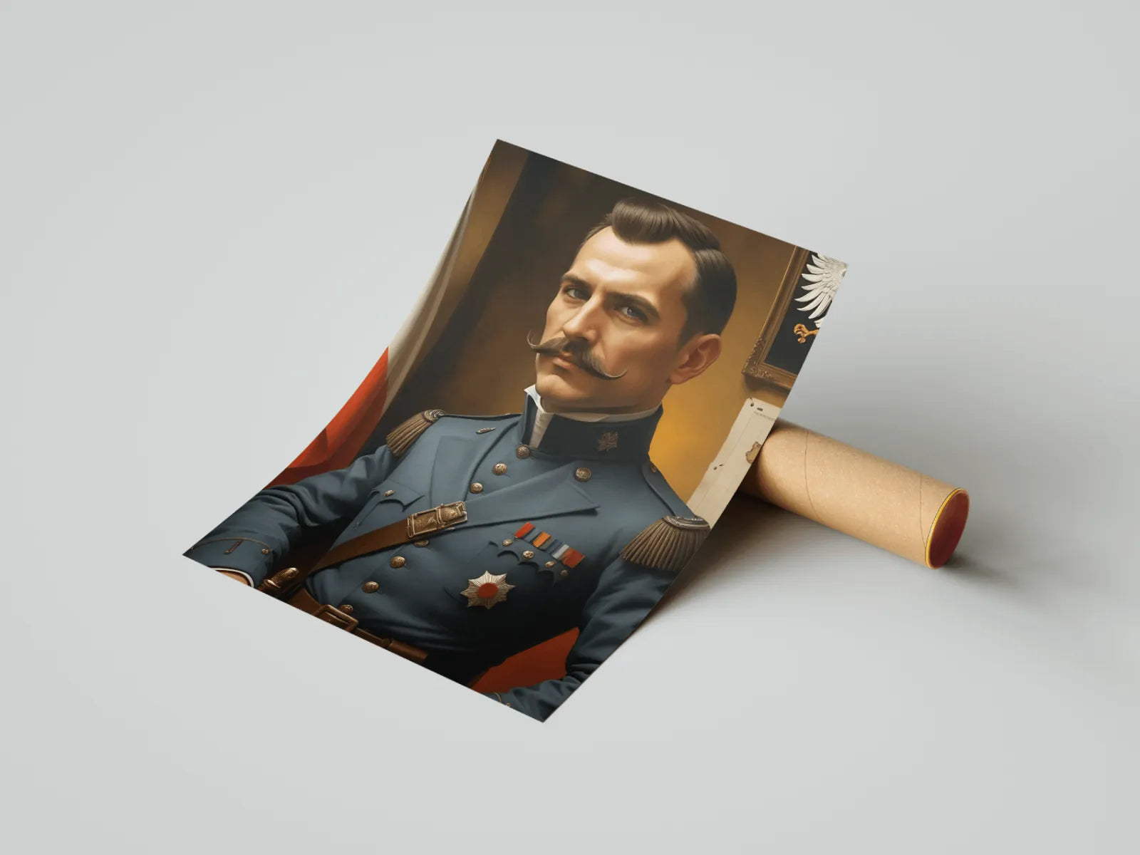 Rolowany plakat portretowy Karykatury Józefa Piłsudskiego