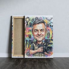 Karykatura kamerzysty na 50 urodziny - prezent premium mockup 5