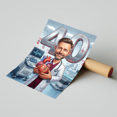 Karykatura kardiolog na 40 urodziny – personalizowany prezent ze mockup 4
