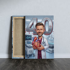 Karykatura kardiolog na 40 urodziny – personalizowany prezent ze mockup 5