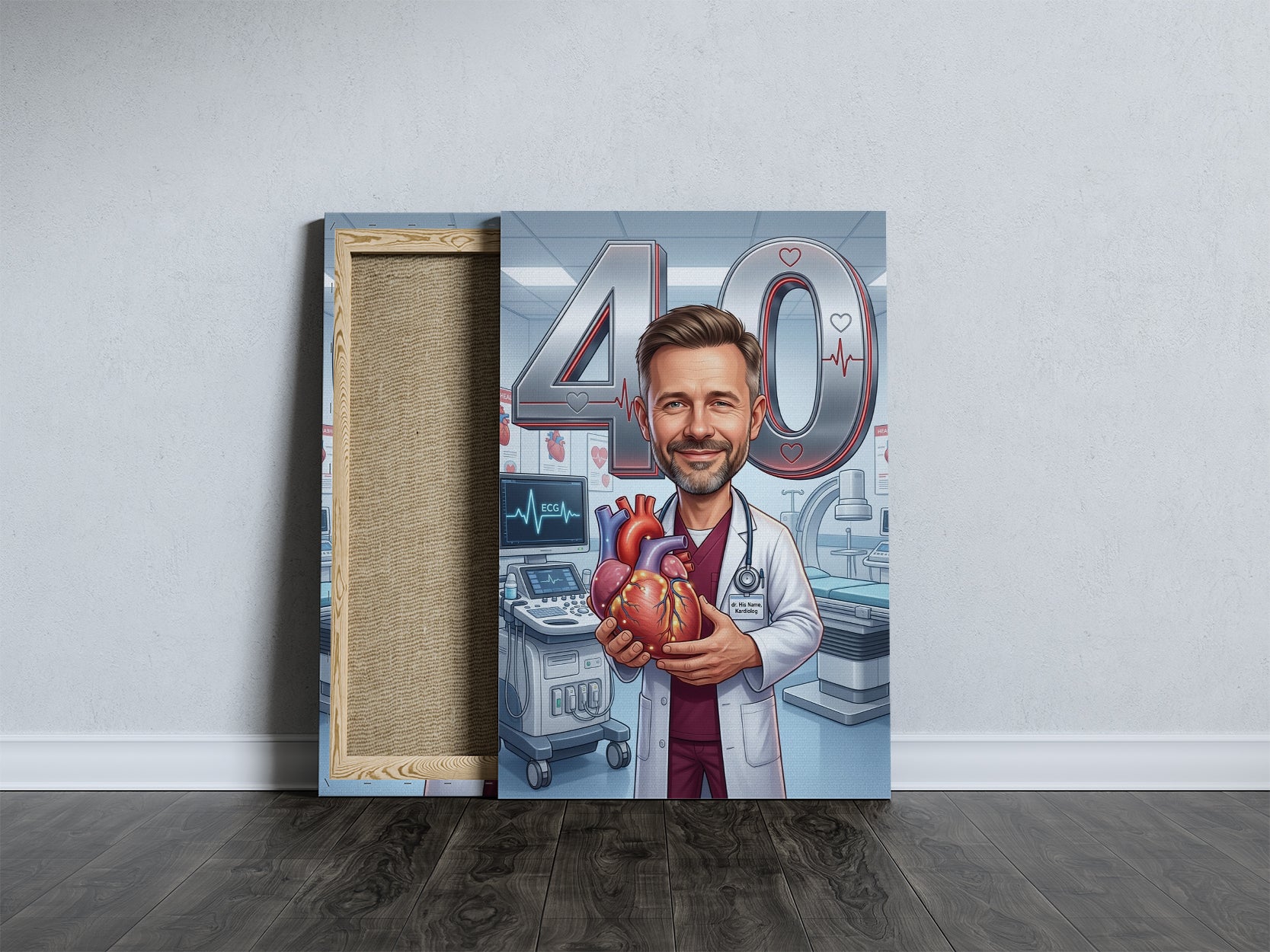 Karykatura kardiolog na 40 urodziny – personalizowany prezent ze mockup 5