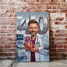 Karykatura kardiolog na 40 urodziny – personalizowany prezent ze nacegle