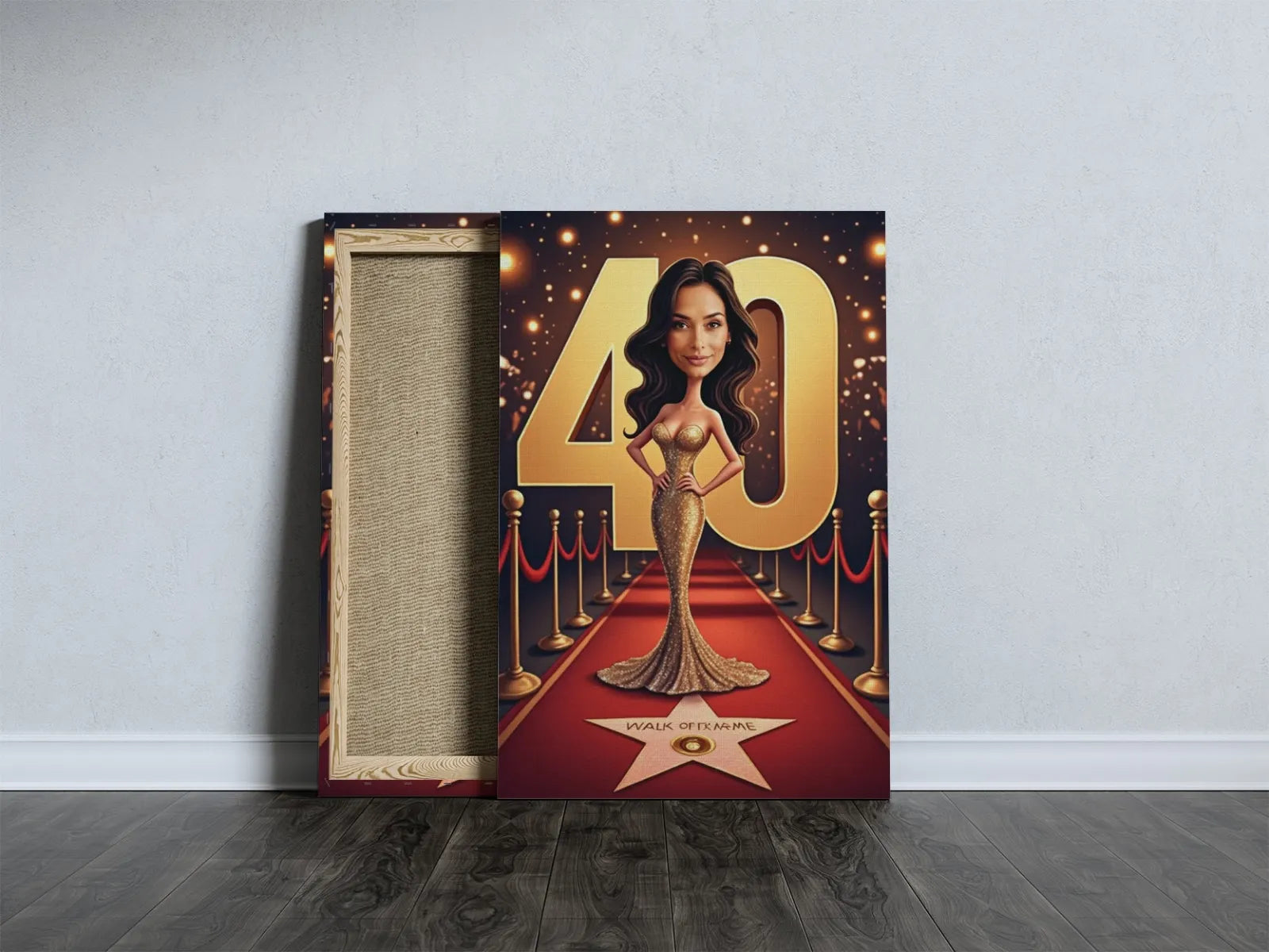 Canvas print of a woman on a red carpet, idealny prezent urodzinowy dla kobiety