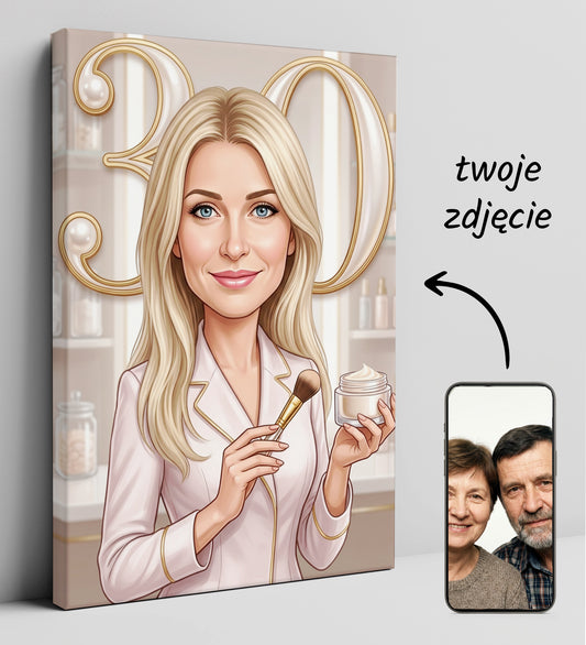 Karykatura kosmetyczka na 30 Urodziny - Personalizowany Prezent glowne