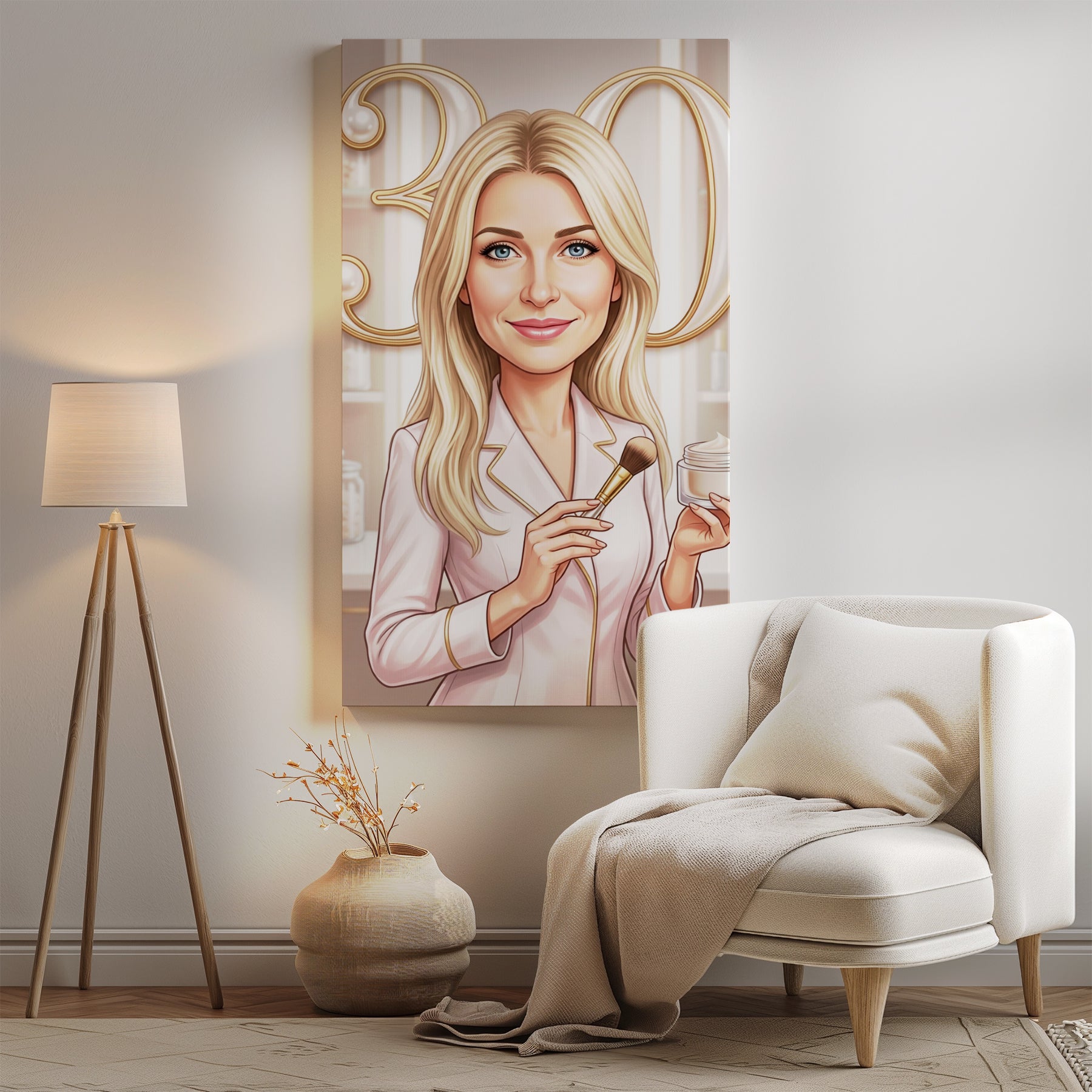 Karykatura kosmetyczka na 30 Urodziny - Personalizowany Prezent mockup 2