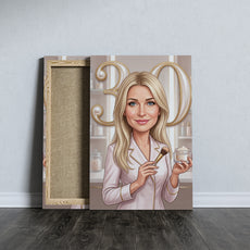 Karykatura kosmetyczka na 30 Urodziny - Personalizowany Prezent mockup 5
