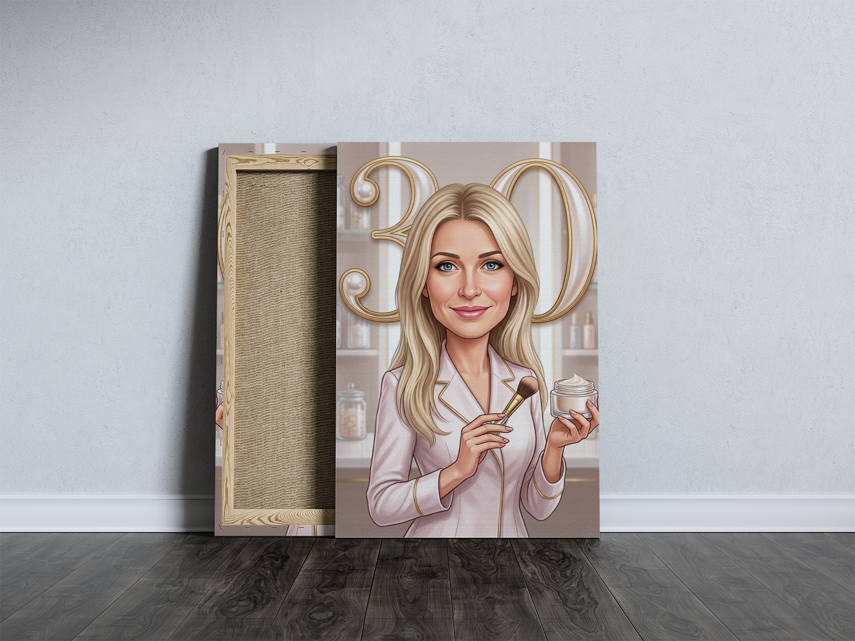 Karykatura kosmetyczka na 30 Urodziny - Personalizowany Prezent mockup 5