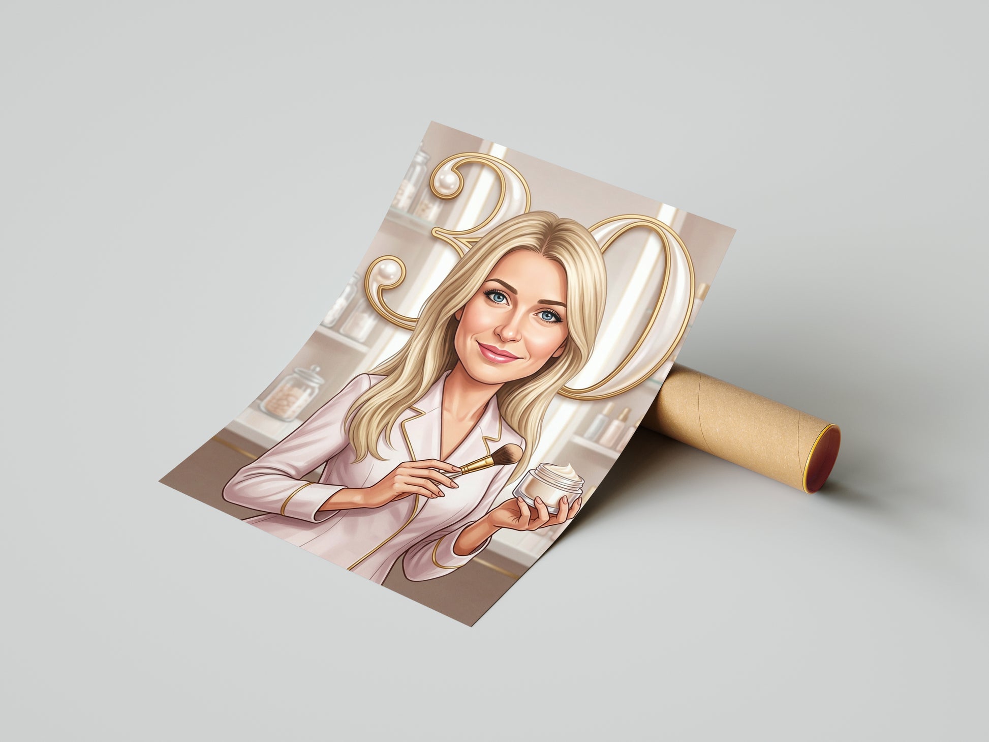 Karykatura kosmetyczka na 30 Urodziny - Personalizowany Prezent mockup 4
