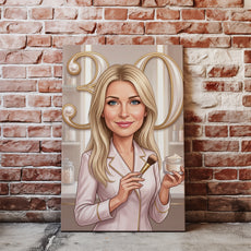 Karykatura kosmetyczka na 30 Urodziny - Personalizowany Prezent nacegle