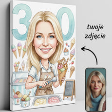 Karykatura lodziarka na 30 Urodziny - Personalizowany Prezent glowne