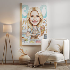 Karykatura lodziarka na 30 Urodziny - Personalizowany Prezent mockup 2
