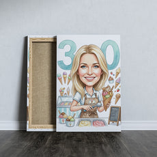 Karykatura lodziarka na 30 Urodziny - Personalizowany Prezent mockup 5