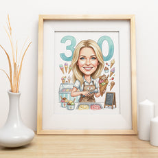 Karykatura lodziarka na 30 Urodziny - Personalizowany Prezent mockup 3