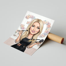 Karykatura makijażystka na 40 Urodziny - Personalizowany Prezent mockup 4