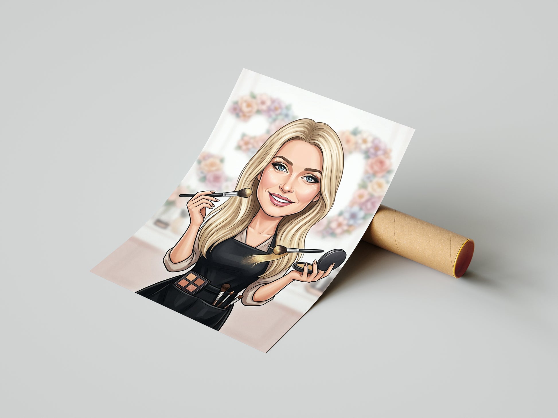 Karykatura makijażystka na 40 Urodziny - Personalizowany Prezent mockup 4