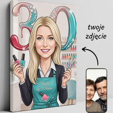 Karykatura manicurzystka na 30 Urodziny - Personalizowany Prezent glowne