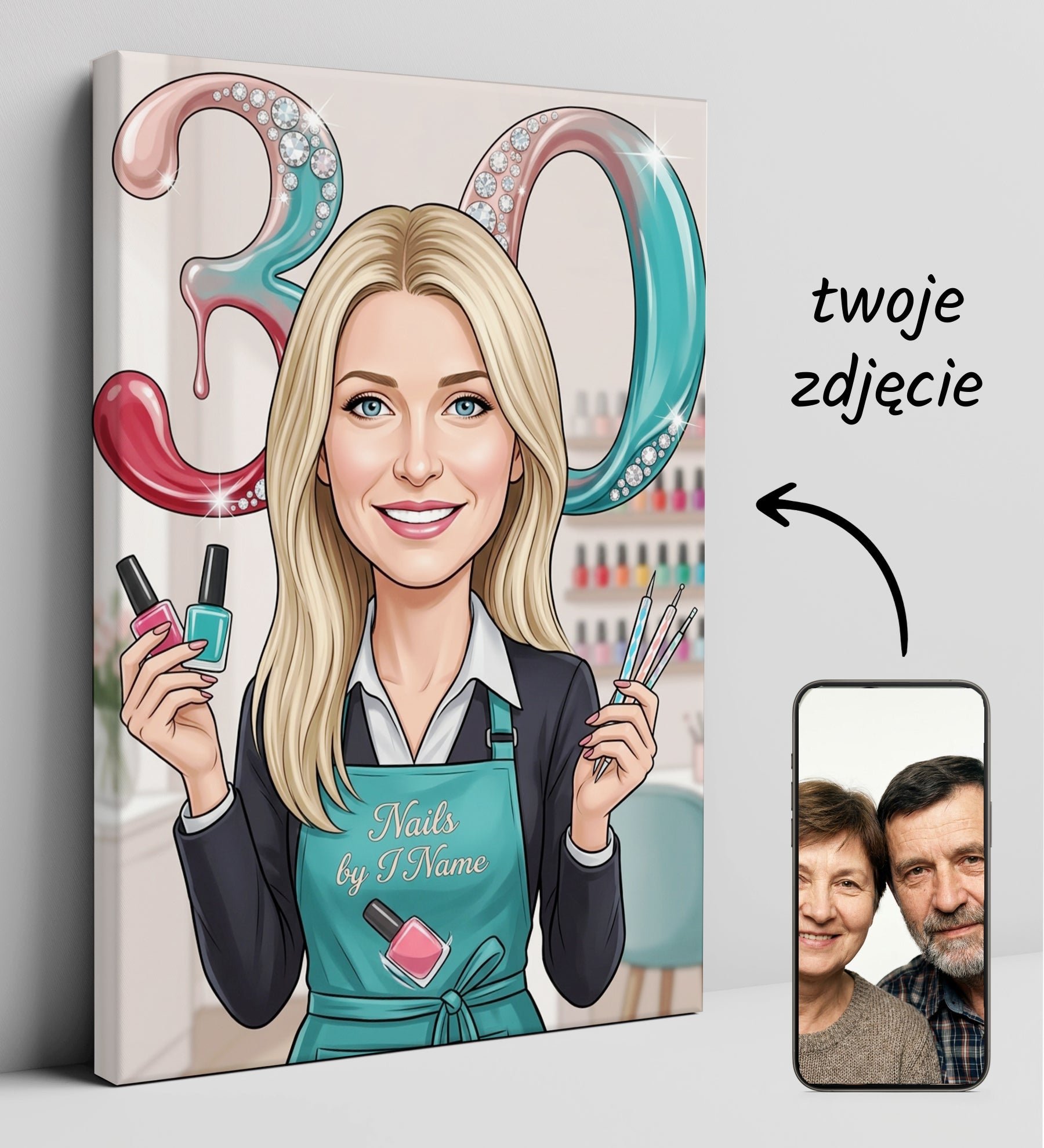 Karykatura manicurzystka na 30 Urodziny - Personalizowany Prezent glowne