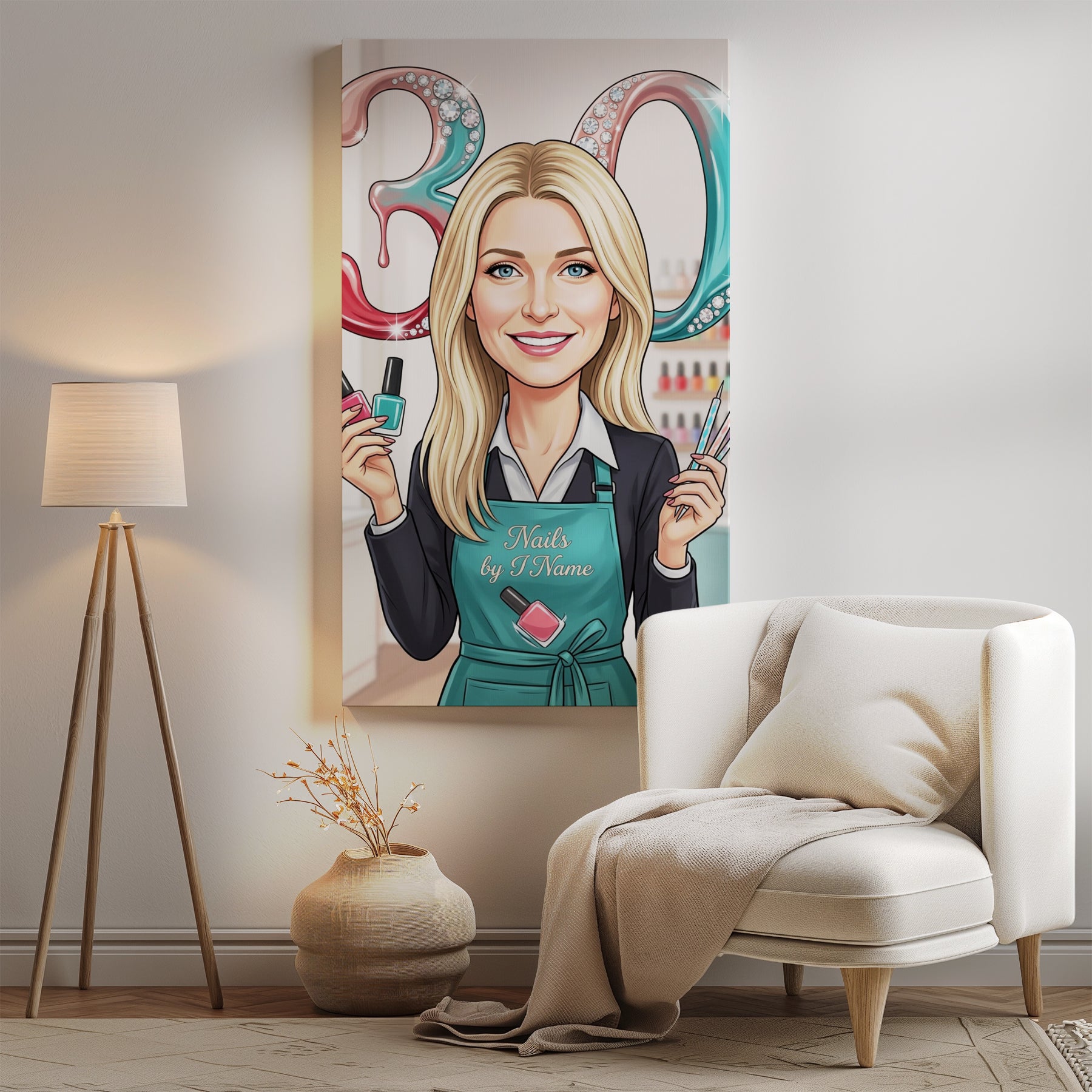 Karykatura manicurzystka na 30 Urodziny - Personalizowany Prezent mockup 2