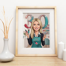 Karykatura manicurzystka na 30 Urodziny - Personalizowany Prezent mockup 3