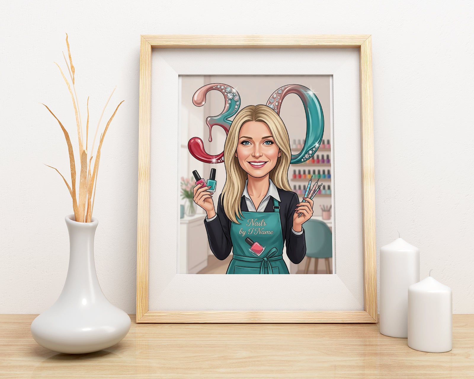 Karykatura manicurzystka na 30 Urodziny - Personalizowany Prezent mockup 3