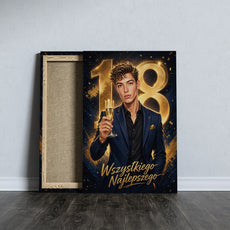 Karykatura na 18 urodziny z kieliszkiem – personalizowany prezent mockup 5