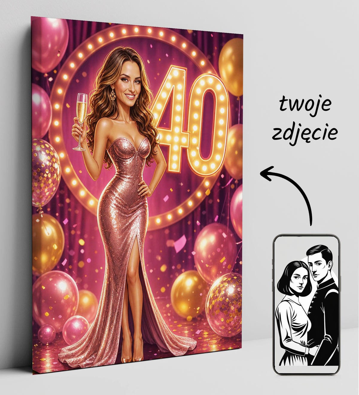 Karykatura na 40. urodziny dla kobiety – glamour ze zdjęcia glowne
