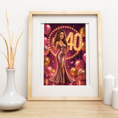 Karykatura na 40. urodziny dla kobiety – glamour ze zdjęcia mockup 3