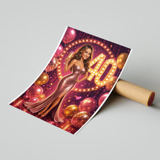 Karykatura na 40. urodziny dla kobiety – glamour ze zdjęcia mockup 4