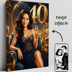Karykatura na 40 urodziny dla kobiety w stylu glamour glowne