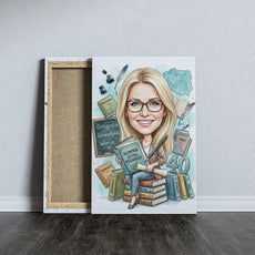 Karykatura nauczycielki polskiego na 40 urodziny – personalizowany mockup 5
