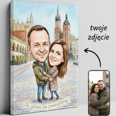 Karykatura pary „Tu, gdzie się poznaliśmy” – Kraków glowne