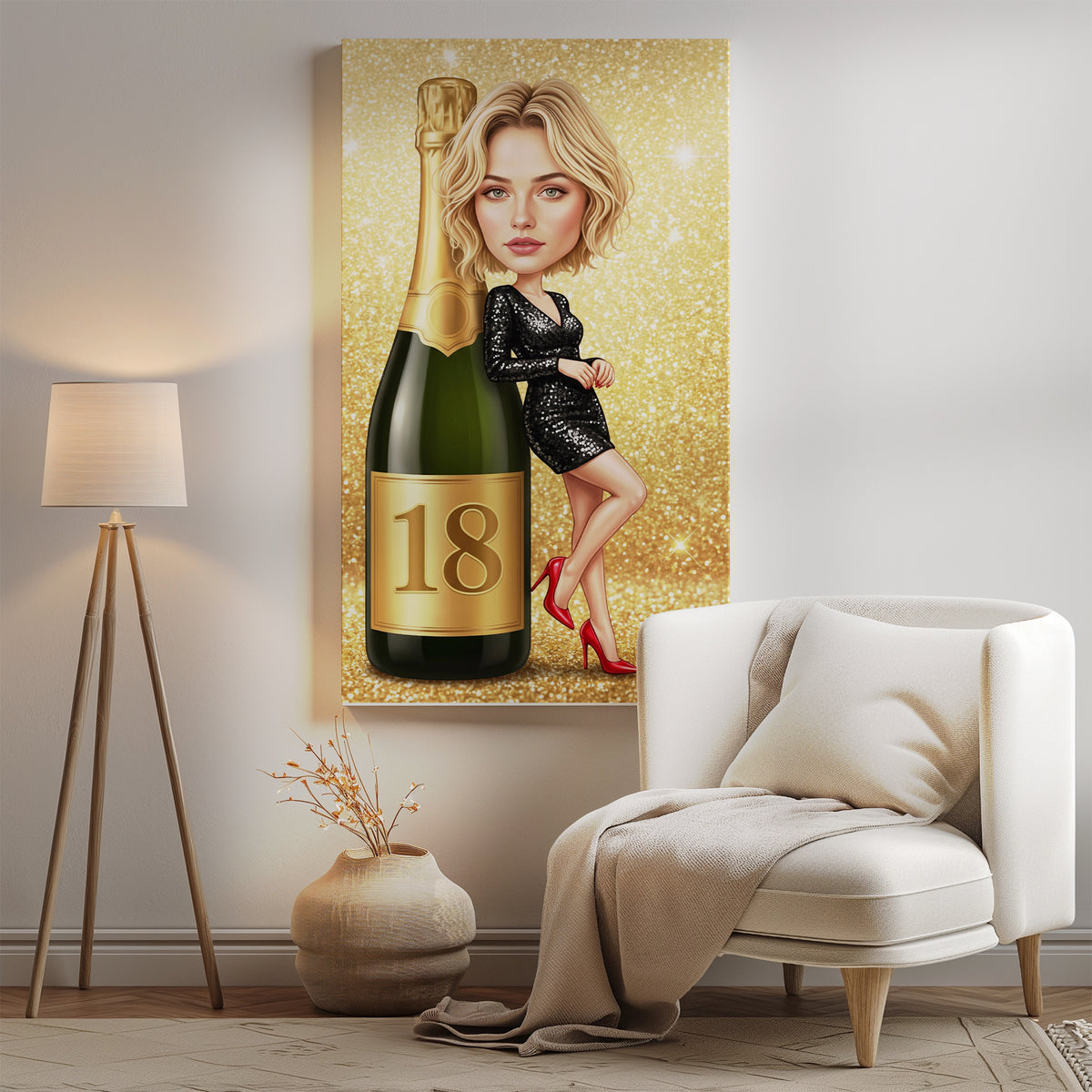 Karykatura personalizowana na 18 urodziny ze zdjęcia mockup 1
