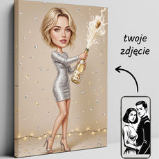 Karykatura personalizowana na 25 urodziny ze zdjęcia glowne