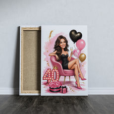 Karykatura personalizowana na 40 urodziny dla kobiety mockup 11