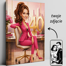 Karykatura personalizowana na 40 urodziny dla kobiety glowne