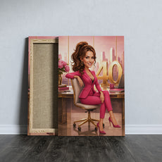Karykatura personalizowana na 40 urodziny dla kobiety mockup 7
