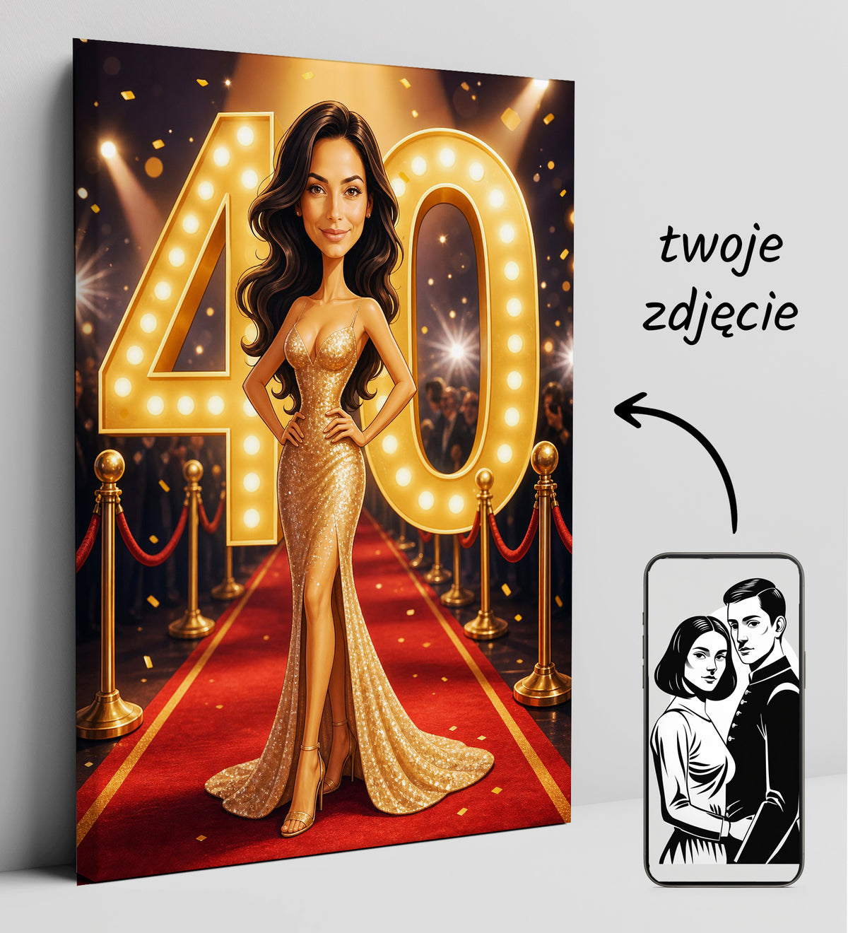 Karykatura personalizowana na 40 urodziny glamour glowne