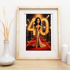 Karykatura personalizowana na 40 urodziny glamour mockup 3