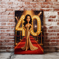 Karykatura personalizowana na 40 urodziny glamour mockup 1