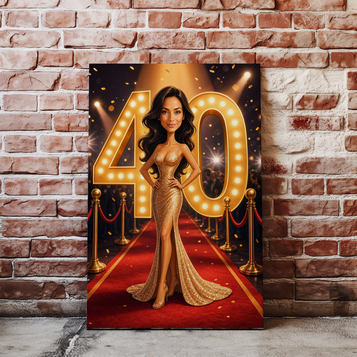 Karykatura personalizowana na 40 urodziny glamour mockup 1