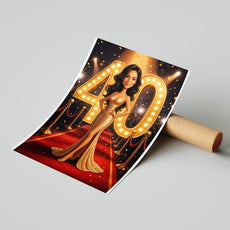 Karykatura personalizowana na 40 urodziny glamour mockup 4