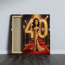 Karykatura personalizowana na 40 urodziny glamour mockup 5