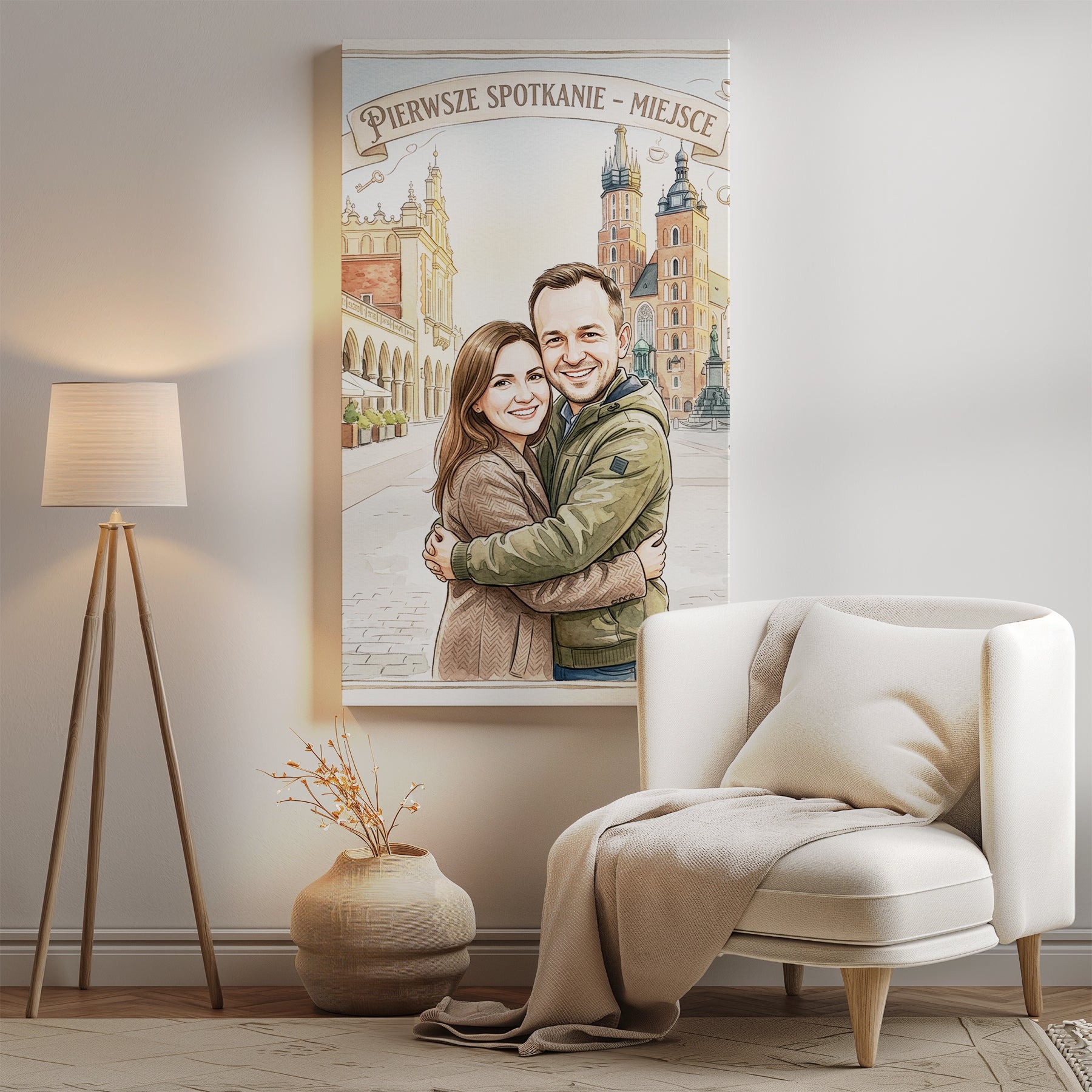 Karykatura personalizowana Pierwsze spotkanie w Krakowie mockup 2