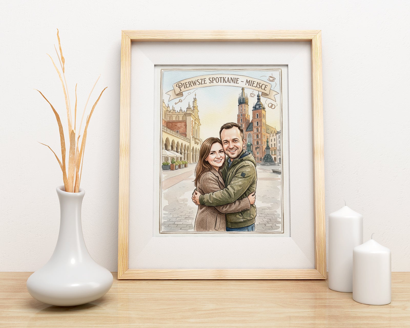 Karykatura personalizowana Pierwsze spotkanie w Krakowie mockup 3