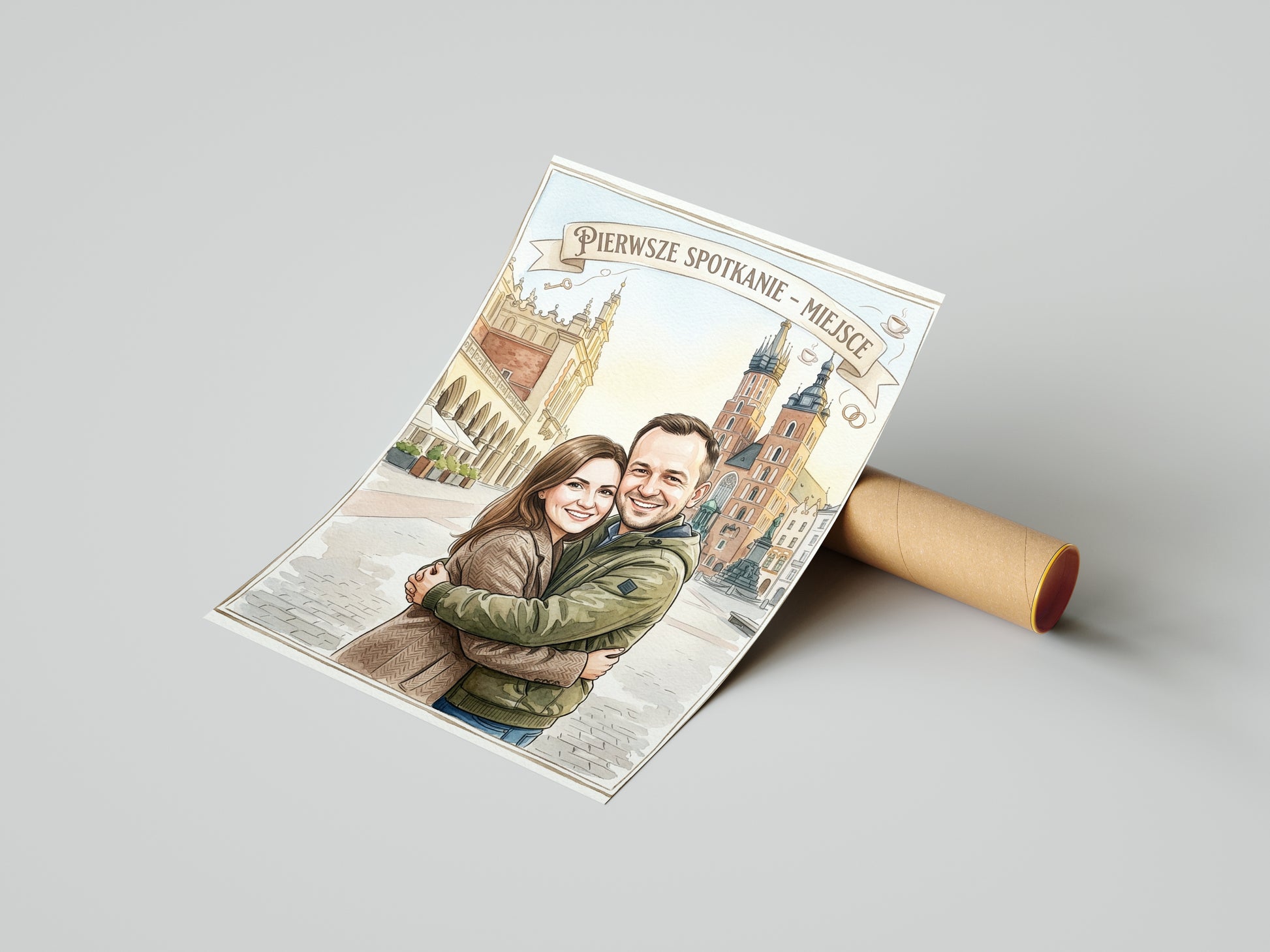 Karykatura personalizowana Pierwsze spotkanie w Krakowie mockup 4