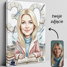 Karykatura Pisarka na 30 Urodziny - Personalizowany Prezent glowne
