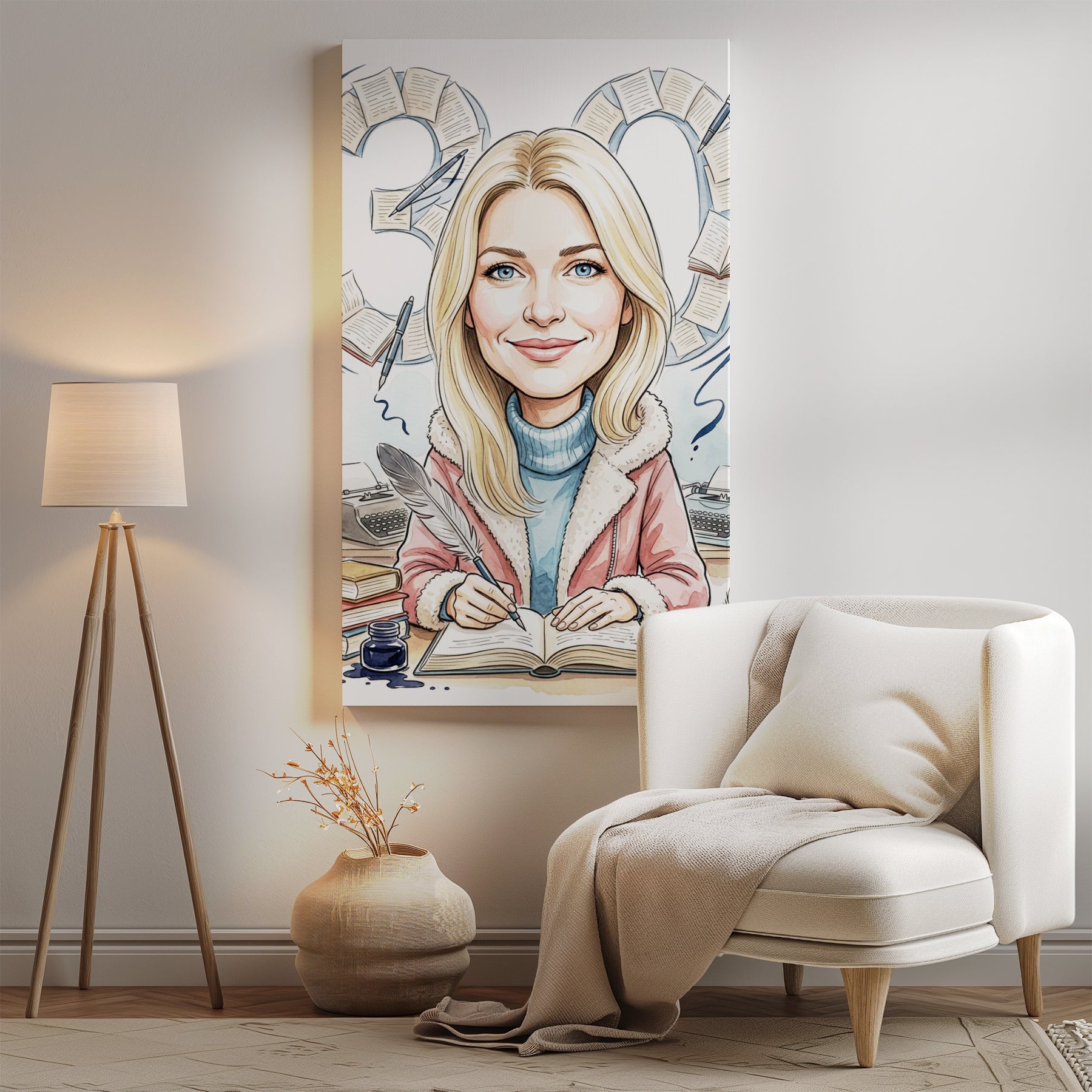 Karykatura Pisarka na 30 Urodziny - Personalizowany Prezent mockup 2