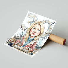 Karykatura Pisarka na 30 Urodziny - Personalizowany Prezent mockup 4