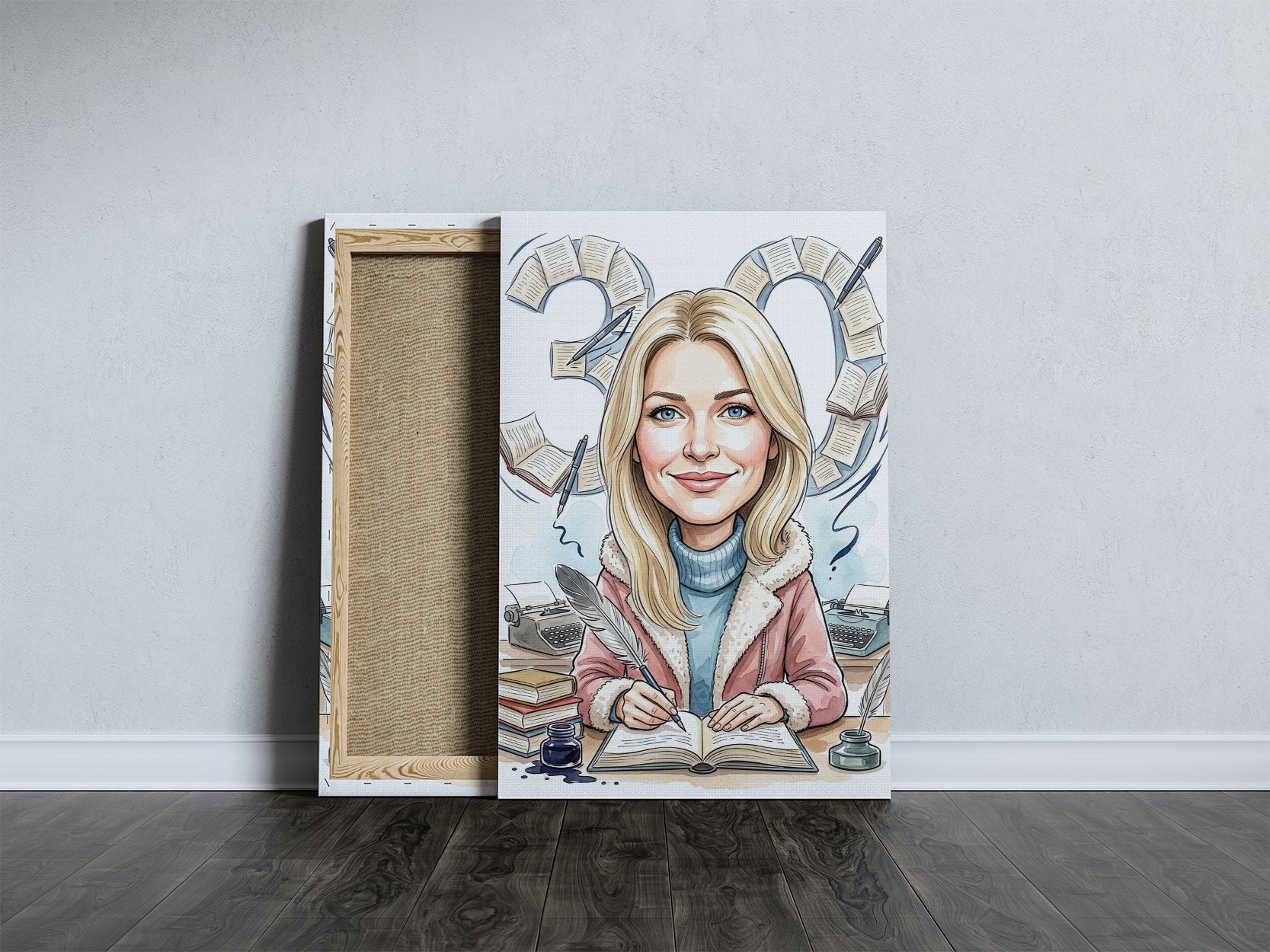 Karykatura Pisarka na 30 Urodziny - Personalizowany Prezent mockup 5